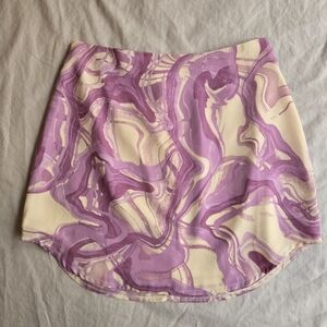 LE LIS Y2K Purple Lavender Swirl Mini Skirt 70s Retro Vintage Vibes